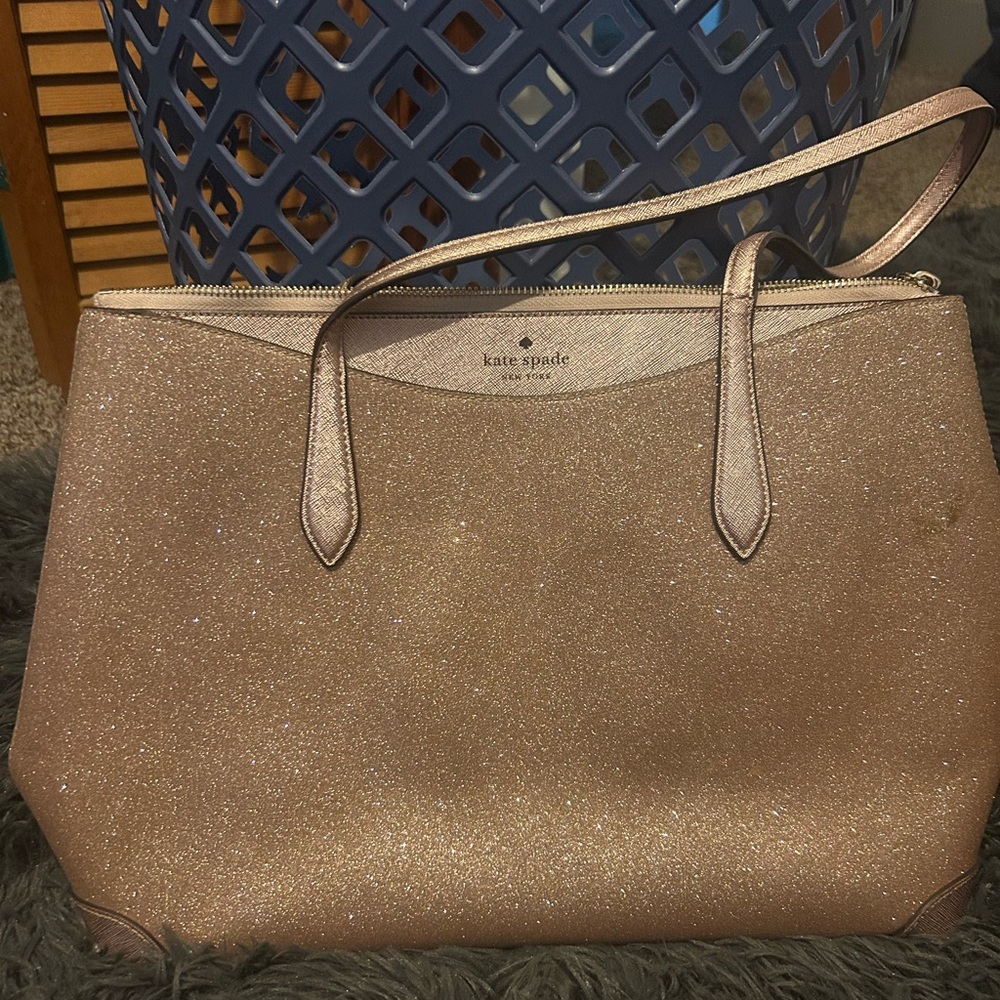 Kate Spade Gold Tote Bag with Structured Design